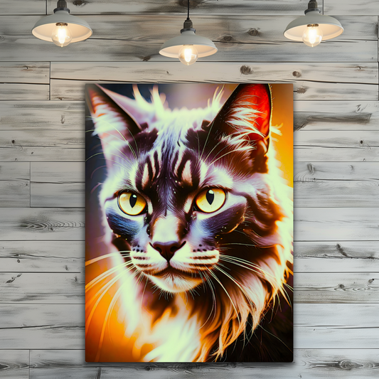 Lovely Cat Picture No.1, Printed On Gloss Aluminium To Enhance Colours And Detail, Unique Wall Print, A Gift To Last A Lifetime...