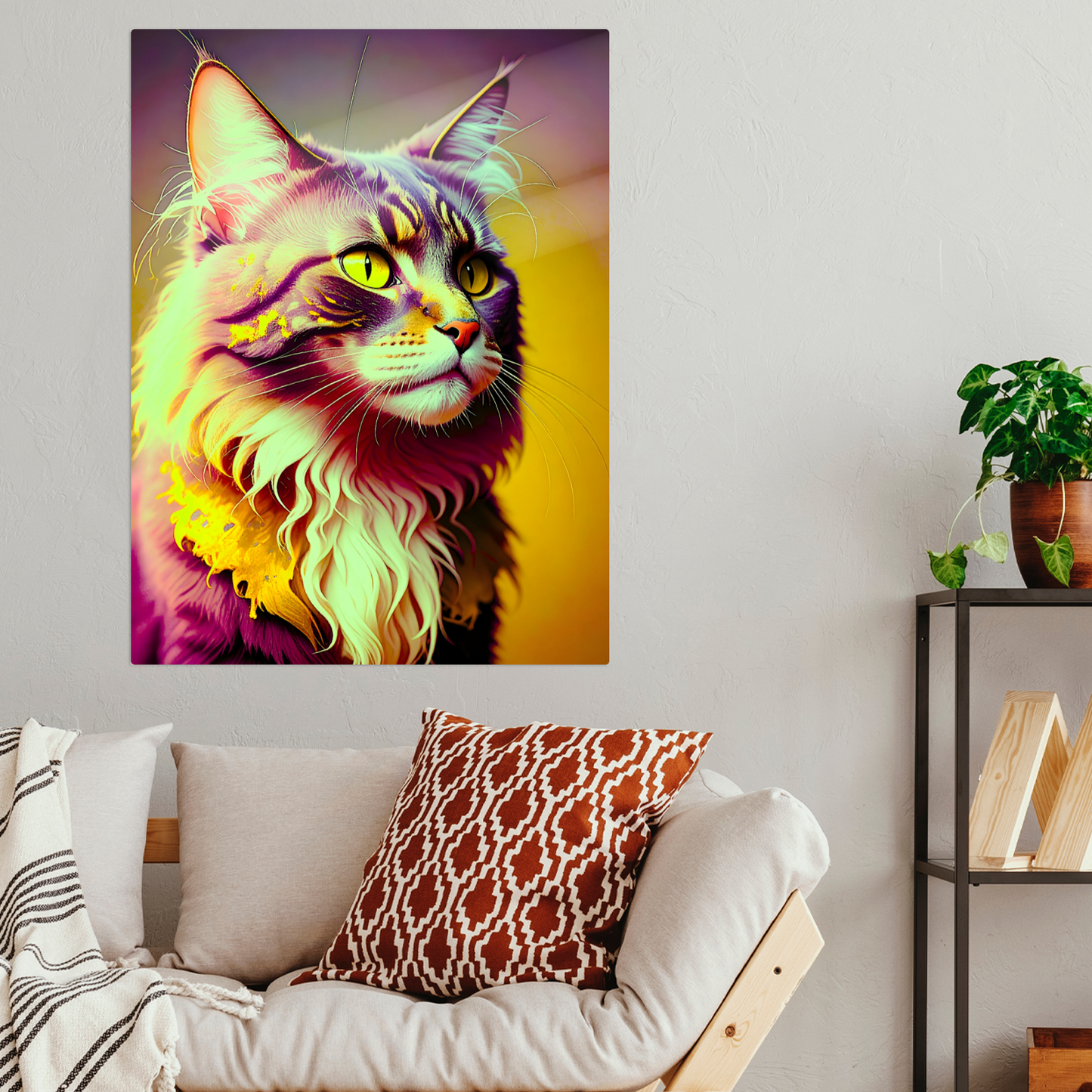 Lovely Cat Picture No.2, Printed On Gloss Aluminium To Enhance Colours And Detail, Unique Wall Print, A Gift To Last A Lifetime...