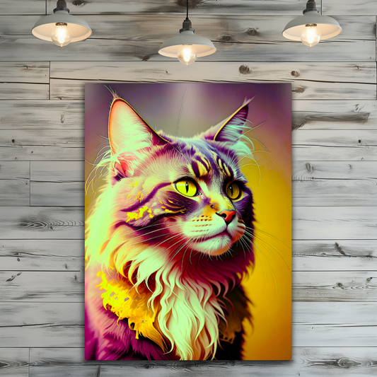 Lovely Cat Picture No.2, Printed On Gloss Aluminium To Enhance Colours And Detail, Unique Wall Print, A Gift To Last A Lifetime...