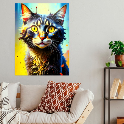 Lovely Cat Picture No.3, Printed On Gloss Aluminium To Enhance Colours And Detail, Unique Wall Print, A Gift To Last A Lifetime...