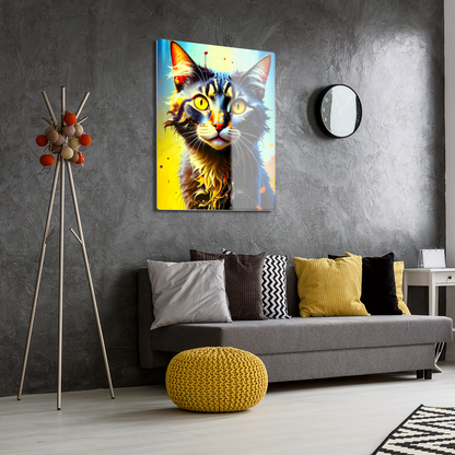 Lovely Cat Picture No.3, Printed On Gloss Aluminium To Enhance Colours And Detail, Unique Wall Print, A Gift To Last A Lifetime...