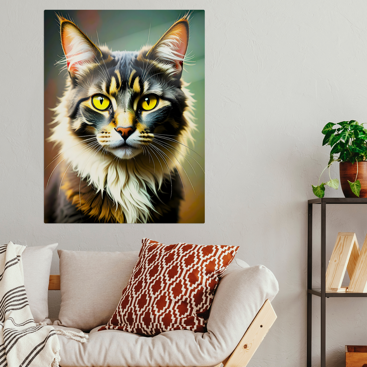 Lovely Cat Picture No.3, Printed On Gloss Aluminium To Enhance Colours And Detail, Unique Wall Print, A Gift To Last A Lifetime..