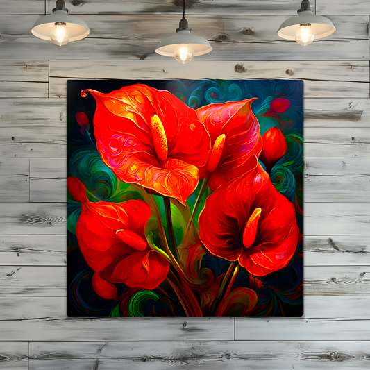 Anthurium AN2, The Luxury Of Fusion-Art Prints, Printed on Gloss Aluminium To Enhance Colour And Details, Unique Images, A Gift To Last A Lifetime...