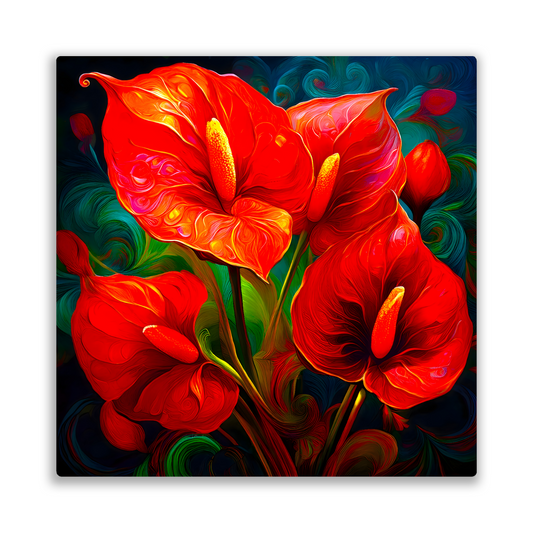 Anthurium AN2, The Luxury Of Fusion-Art Prints, Printed on Gloss Aluminium To Enhance Colour And Details, Unique Images, A Gift To Last A Lifetime...