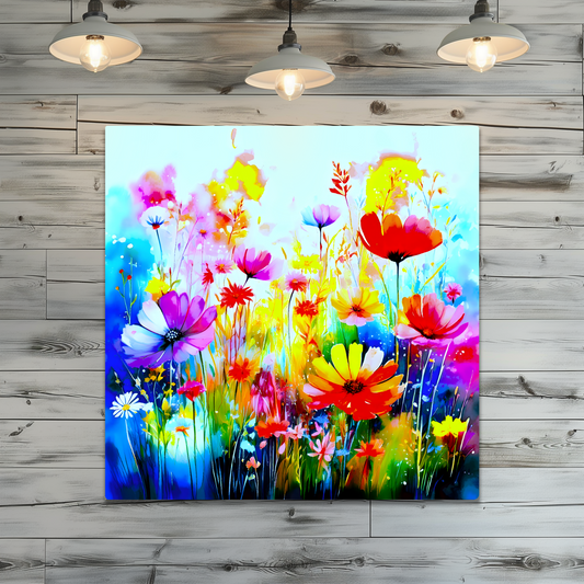 Wildflowers WF1, The Luxury Of A Fusion-Art Print, Printed on Gloss Aluminium To Enhance Colour And Details, A Gift To Last A Lifetime...