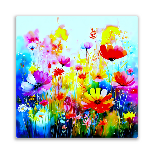 Wildflowers WF1, The Luxury Of A Fusion-Art Print, Printed on Gloss Aluminium To Enhance Colour And Details, A Gift To Last A Lifetime...