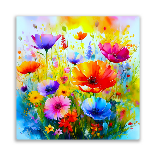 Wildflowers WF4, The Luxury Of A Fusion-Art Prints, Printed on Gloss Aluminium To Enhance Colour And Details, A Gift To Last A Lifetime..