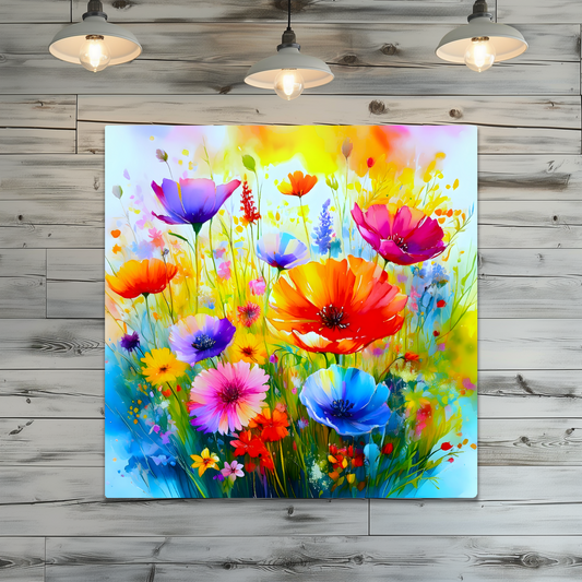 Wildflowers WF4, The Luxury Of A Fusion-Art Prints, Printed on Gloss Aluminium To Enhance Colour And Details, A Gift To Last A Lifetime..