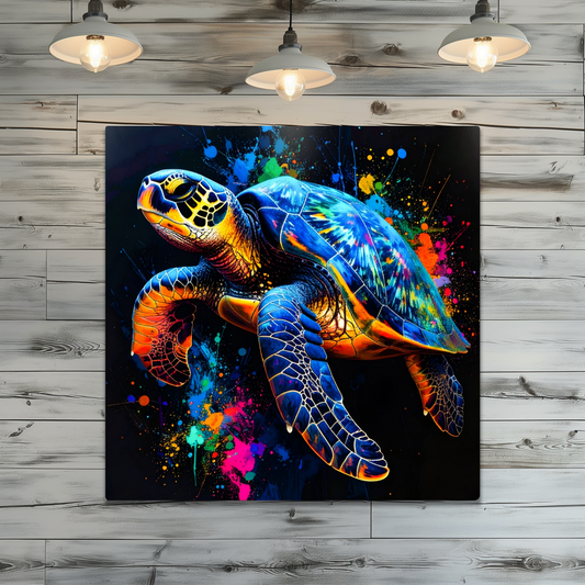 Sea Turtle 1, Luxury Fusion-Art Prints, Printed on Gloss Aluminium To Enhance Colour And Details, A Gift To Last A Lifetime...