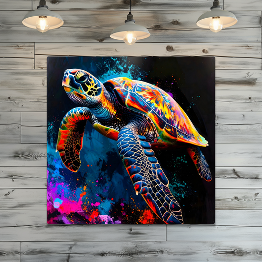 Sea Turtle 3, Luxury Fusion-Art Prints, Printed on Gloss Aluminium To Enhance Colour And Details, A Gift To Last A Lifetime...