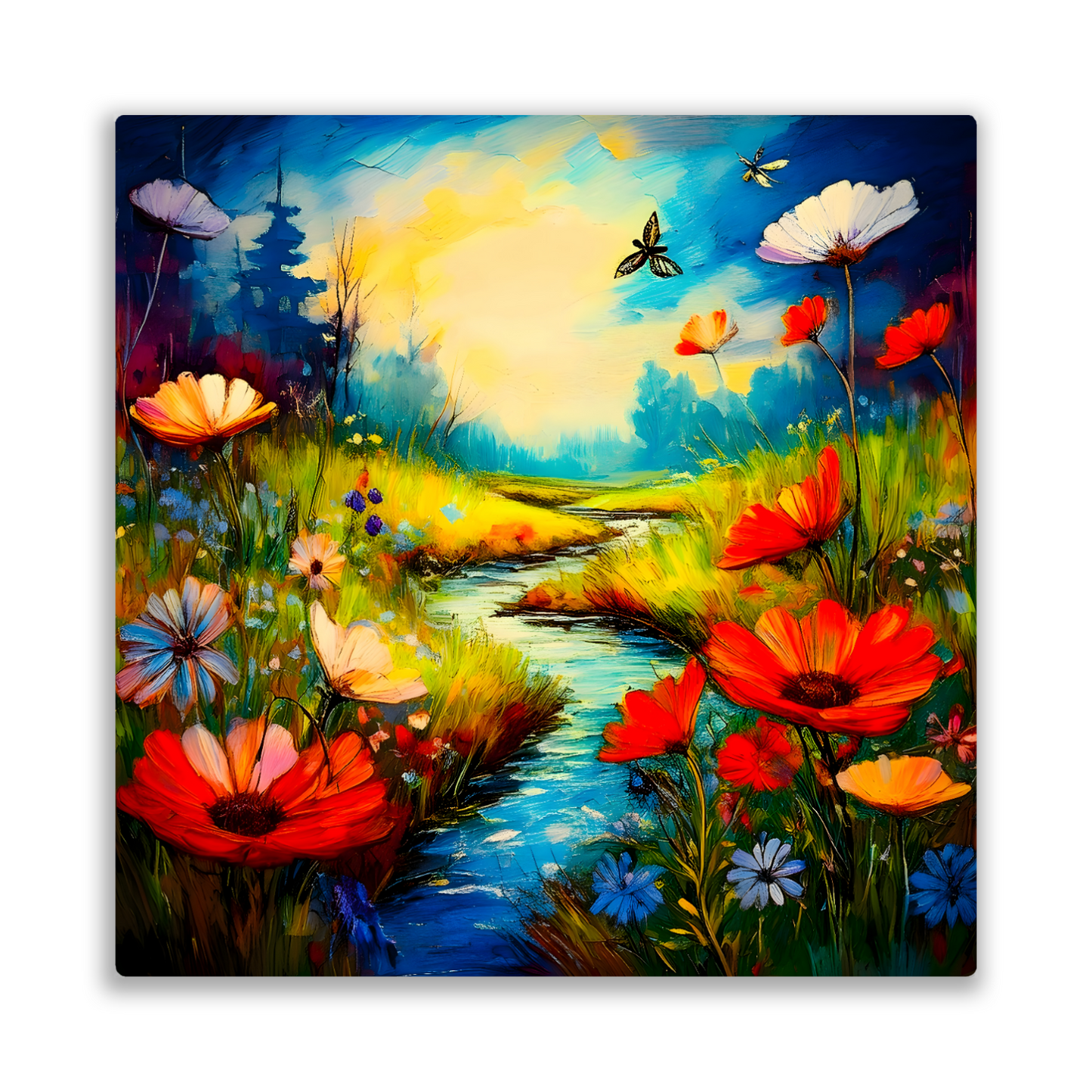 Wildflowers, Printed On Glossy Aluminium, Colourful Prints, Ready To Hang, A Gift For A Lifetime...