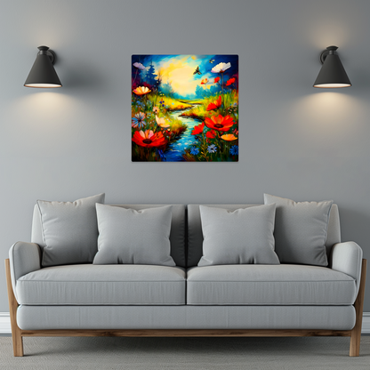 Wildflowers, Printed On Glossy Aluminium, Colourful Prints, Ready To Hang, A Gift For A Lifetime...