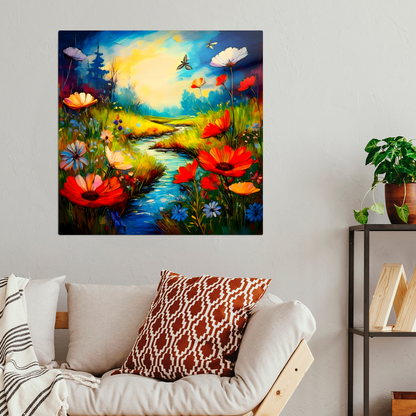 Wildflowers, Printed On Glossy Aluminium, Colourful Prints, Ready To Hang, A Gift For A Lifetime...