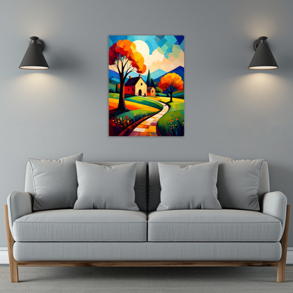 Cubist Landscape CL1, Printed on Gloss Aluminium To Enhance Colour And Details, A Gift To Last A Lifetime...
