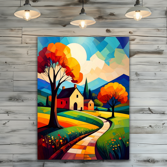 Cubist Landscape CL1, Printed on Gloss Aluminium To Enhance Colour And Details, Unique Images, A Gift To Last A Lifetime...