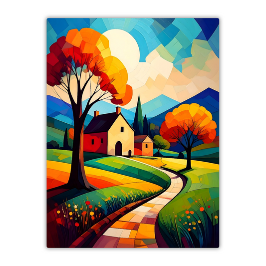 Cubist Landscape CL1, Printed on Gloss Aluminium To Enhance Colour And Details, Unique Images, A Gift To Last A Lifetime...
