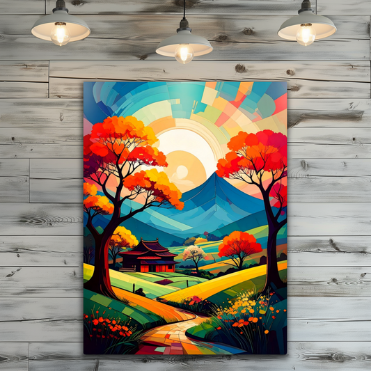Cubist Landscape CL2, Printed On Gloss Aluminium To Enhance Colour And Details, Unique Images, A Gift To Last A Lifetime...