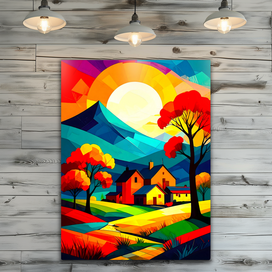Cubist Landscape CL3, Printed On Gloss Aluminium To Enhance Colour And Details, Unique Images, A Gift To Last A Lifetime...