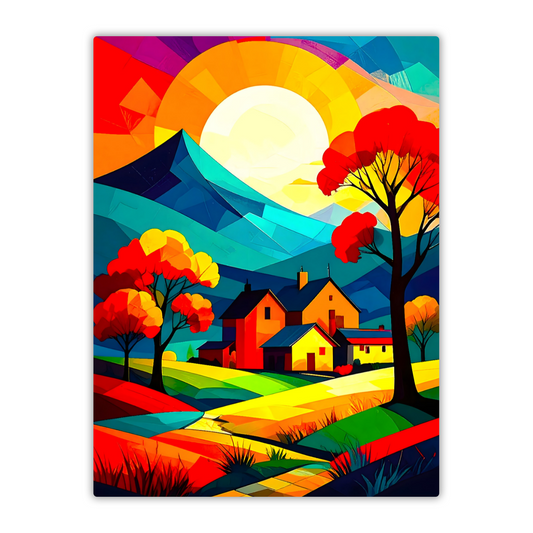 Cubist Landscape CL3, Printed On Gloss Aluminium To Enhance Colour And Details, Unique Images, A Gift To Last A Lifetime...
