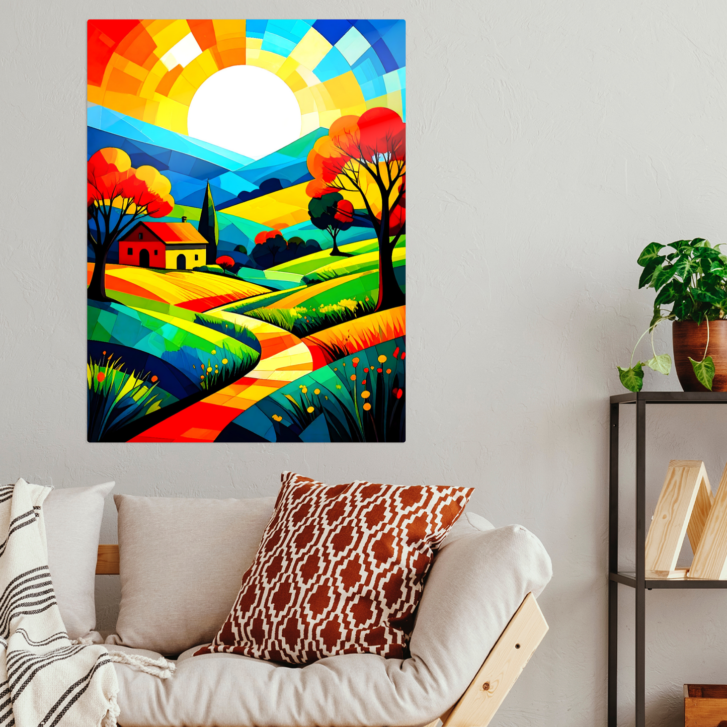 Cubist Landscape CL4, Printed On Gloss Aluminium To Enhance Colour And Details, Unique Images, A Gift To Last A Lifetime...