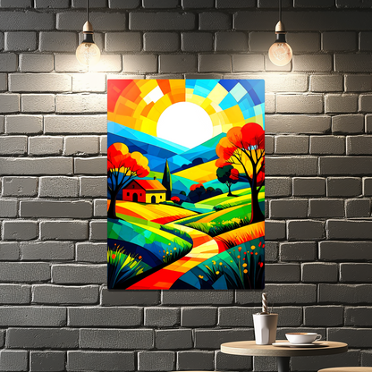 Cubist Landscape CL4, Printed On Gloss Aluminium To Enhance Colour And Details, Great Gift Idea, A Gift To Last A Lifetime...