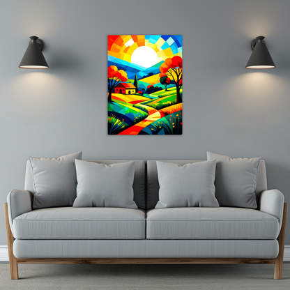 Cubist Landscape CL4, Printed On Gloss Aluminium To Enhance Colour And Details, Great Gift Idea, A Gift To Last A Lifetime...