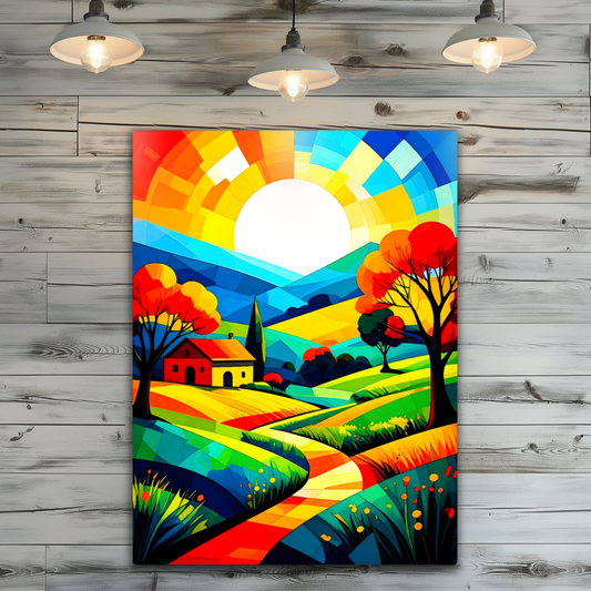 Cubist Landscape CL4, Printed On Gloss Aluminium To Enhance Colour And Details, Unique Images, A Gift To Last A Lifetime...
