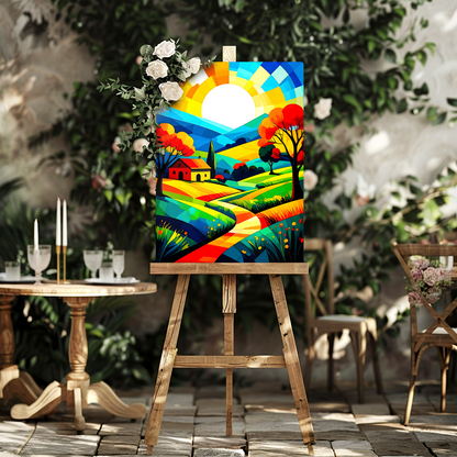 Cubist Landscape CL4, Printed On Gloss Aluminium To Enhance Colour And Details, Great Gift Idea, A Gift To Last A Lifetime...