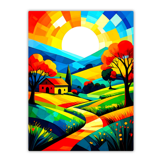 Cubist Landscape CL4, Printed On Gloss Aluminium To Enhance Colour And Details, Unique Images, A Gift To Last A Lifetime...