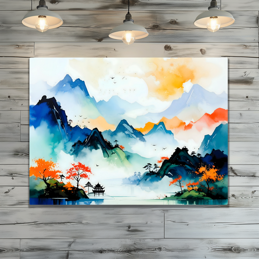 Oriental Watercolour, OW4, Printed on Gloss Aluminium To Enhance Colour And Details, Unique Images, A Gift To Last A Lifetime...