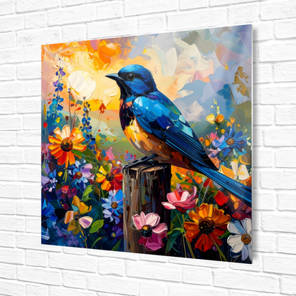 Blue Tit, Printed on aluminium to enhance colour and detail, great gift idea, unique print, an enduring gift...