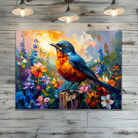 Robin, Fusion-Art Print, Printed on Gloss Aluminium To Enhance Colour And Details, Unique Images, A Gift To Last A Lifetime...