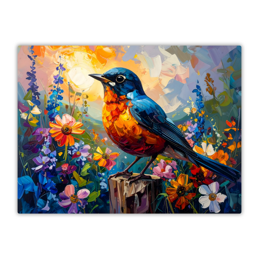 Robin, Fusion-Art Print, Printed on Gloss Aluminium To Enhance Colour And Details, Unique Images, A Gift To Last A Lifetime...