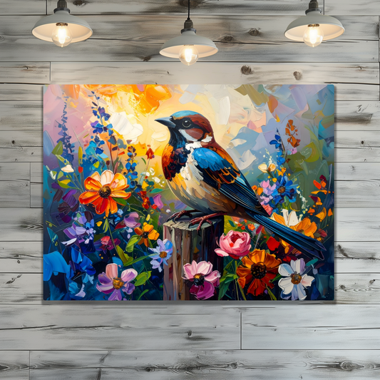 Sparrow, Fusion Art Print, Printed On Gloss Aluminium To Enhance Colour And Detail, Unique Gift Idea Print, A Gift That Will Lasts Forever