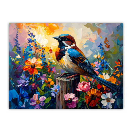 Sparrow, Fusion Art Print, Printed On Gloss Aluminium To Enhance Colour And Detail, Unique Gift Idea Print, A Gift That Will Lasts Forever