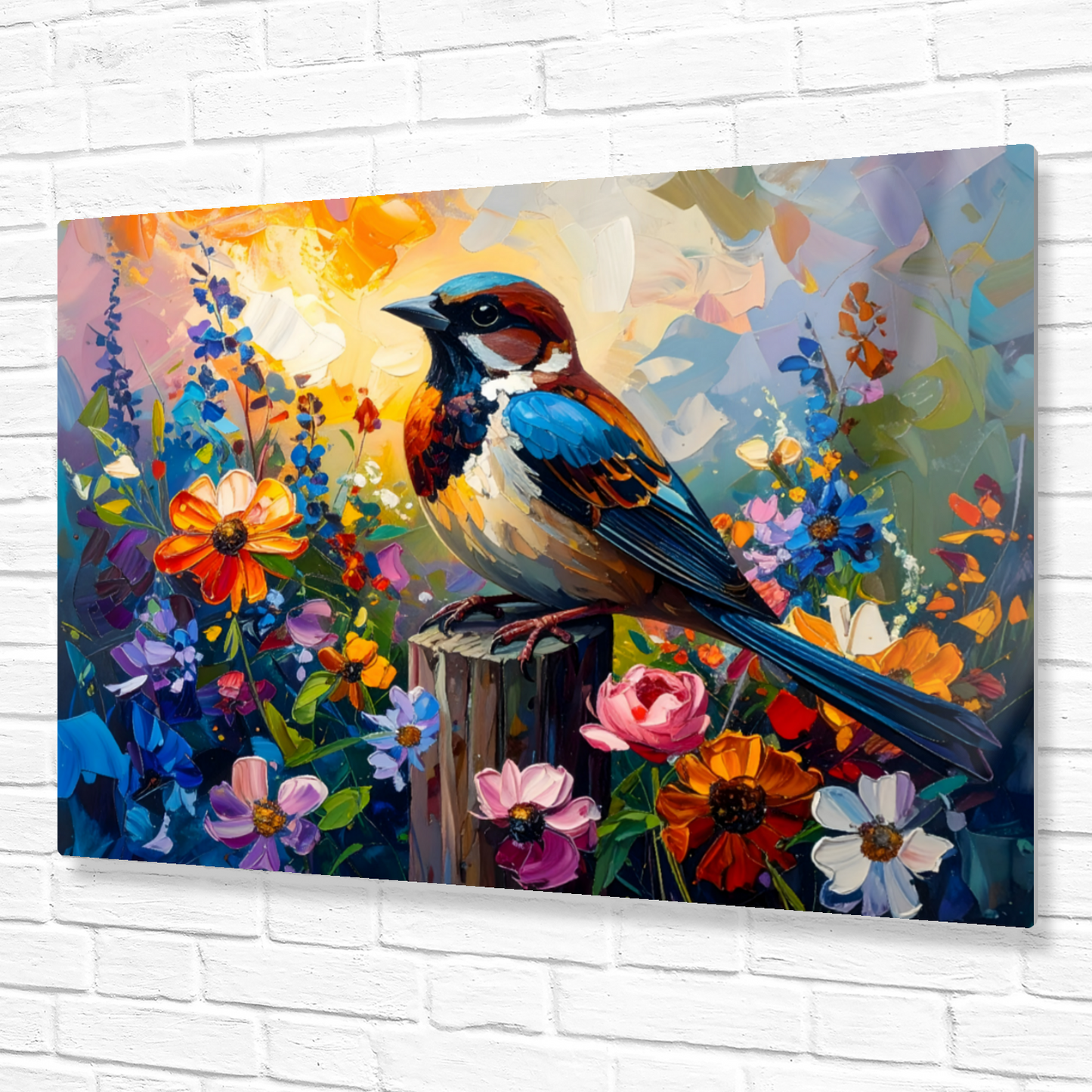 Sparrow, Fusion Art Print, Printed On Gloss Aluminium To Enhance Colour And Detail, Unique Gift Idea Print, A Gift That Will Lasts Forever