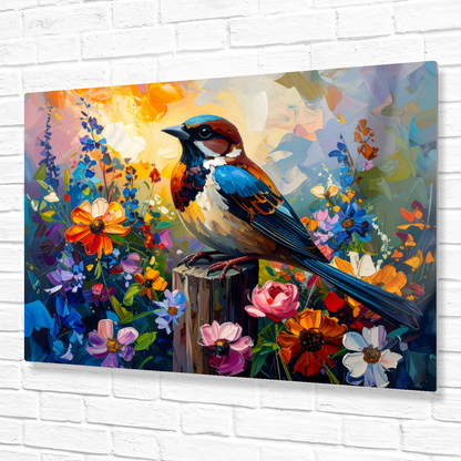 Sparrow, Printed on aluminium to enhance colour and detail, great gift idea, unique print, an enduring gift...