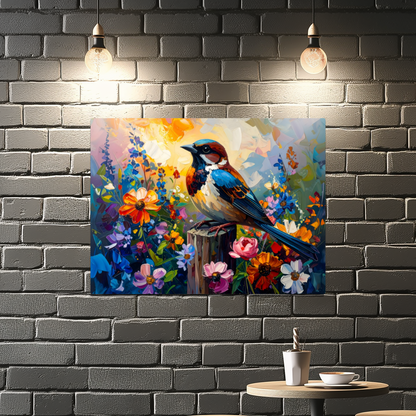 Sparrow, Printed on aluminium to enhance colour and detail, great gift idea, unique print, an enduring gift...