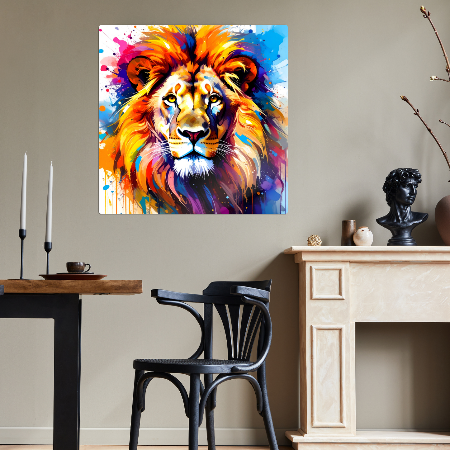 Lion Print LP1, Printed On High Gloss Aluminium To Enhance Colours And Detail, A Regal And Powerful Image, Art Is A Gift For A Lifertime...