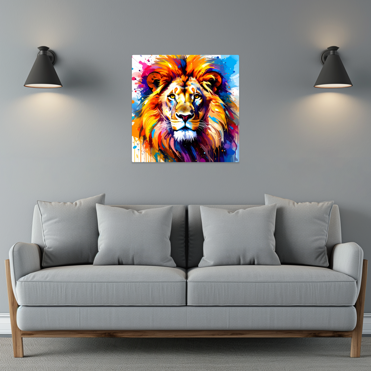 Lion Print LP1, Printed On High Gloss Aluminium To Enhance Colours And Detail, A Regal And Powerful Image, Art Is A Gift For A Lifertime...
