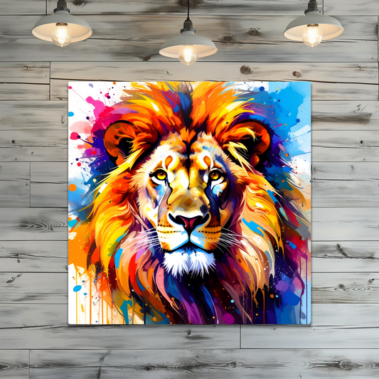 Lion Print LP1, Printed On High Gloss Aluminium To Enhance Colours And Detail, A Regal And Powerful Image, Art Is A Gift For A Lifertime...