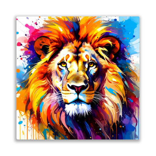 Lion Print LP1, Printed On High Gloss Aluminium To Enhance Colours And Detail, A Regal And Powerful Image, Art Is A Gift For A Lifertime...