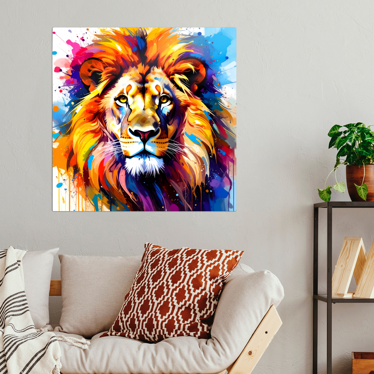Lion Print LP1, Printed On High Gloss Aluminium To Enhance Colours And Detail, A Regal And Powerful Image, Art Is A Gift For A Lifertime...