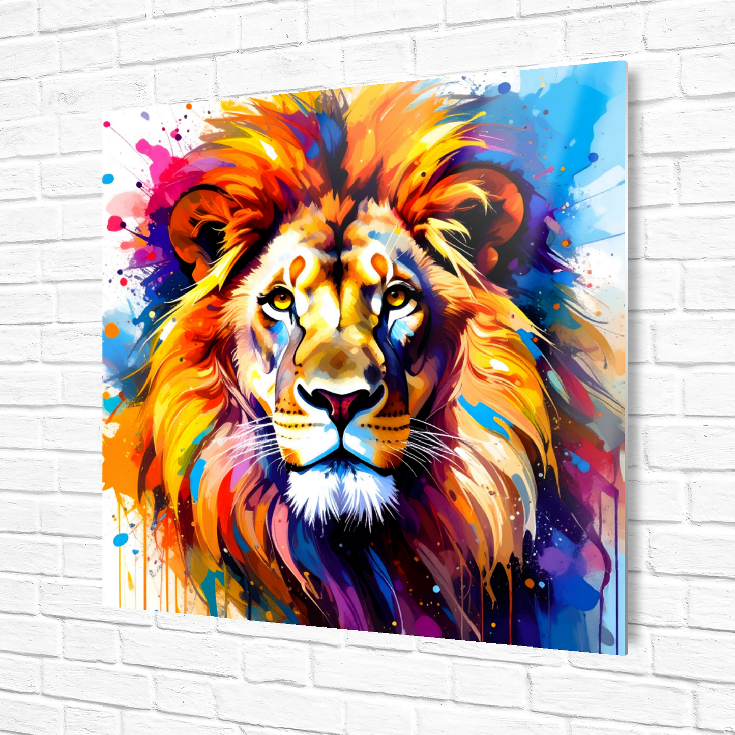 Lion Print LP1, Printed On High Gloss Aluminium To Enhance Colours And Detail, A Regal And Powerful Image, Art Is A Gift For A Lifertime...