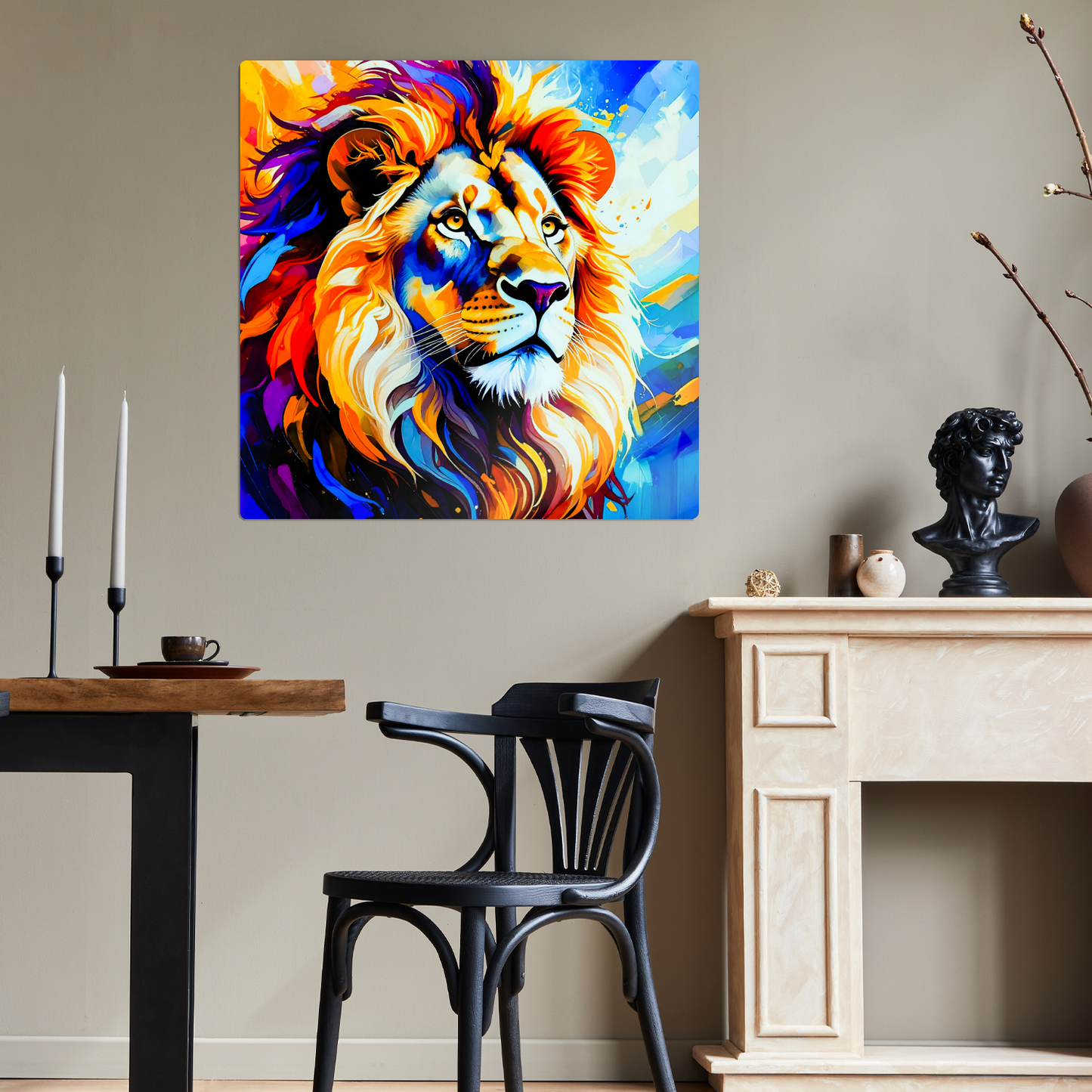 Lion Print LP2, Printed On High Gloss Aluminium To Enhance Colour And Detail, A Regal And Powerful Image, Art Is A Gift For A Lifertime...