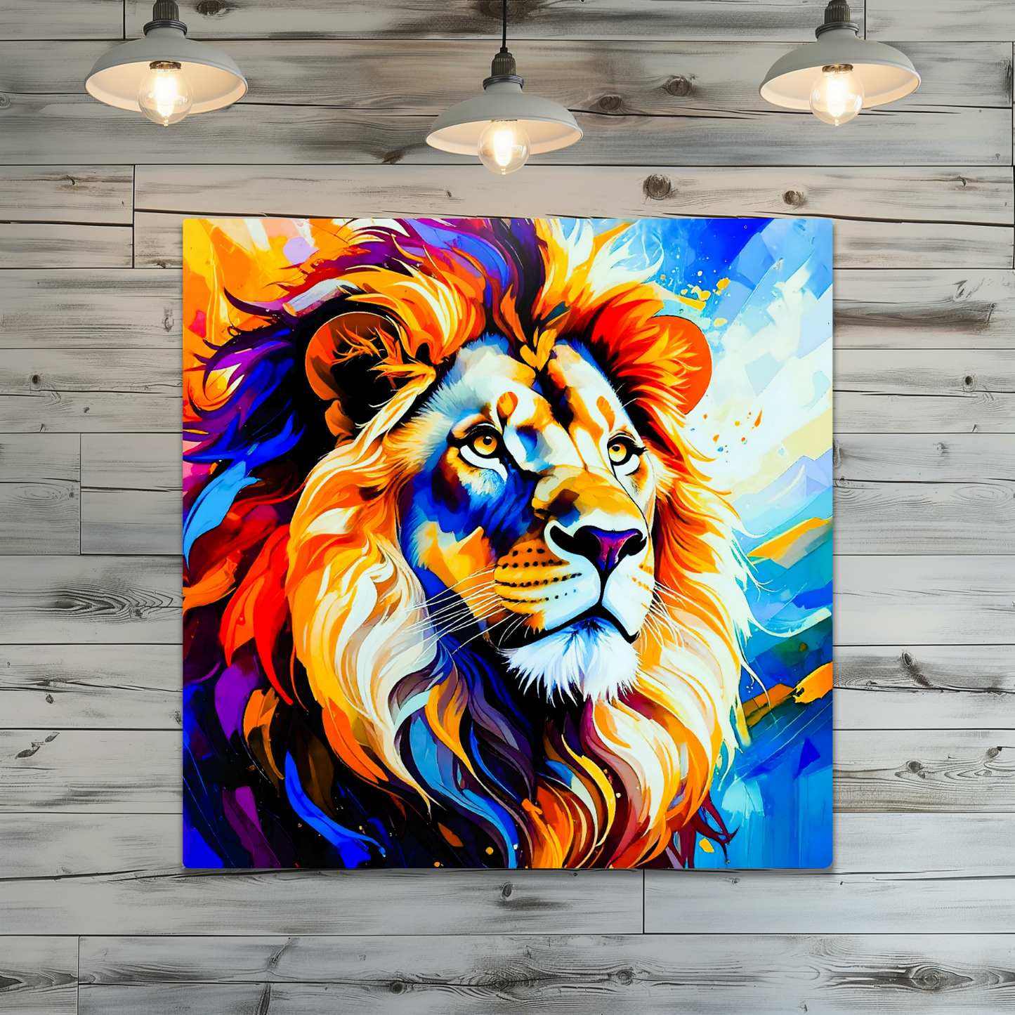 Lion Print LP2, Printed On High Gloss Aluminium To Enhance Colour And Detail, A Regal And Powerful Image, Art Is A Gift For A Lifertime...