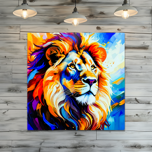 Lion Print LP2, Printed On High Gloss Aluminium To Enhance Colour And Detail, A Regal And Powerful Image, Art Is A Gift For A Lifertime...