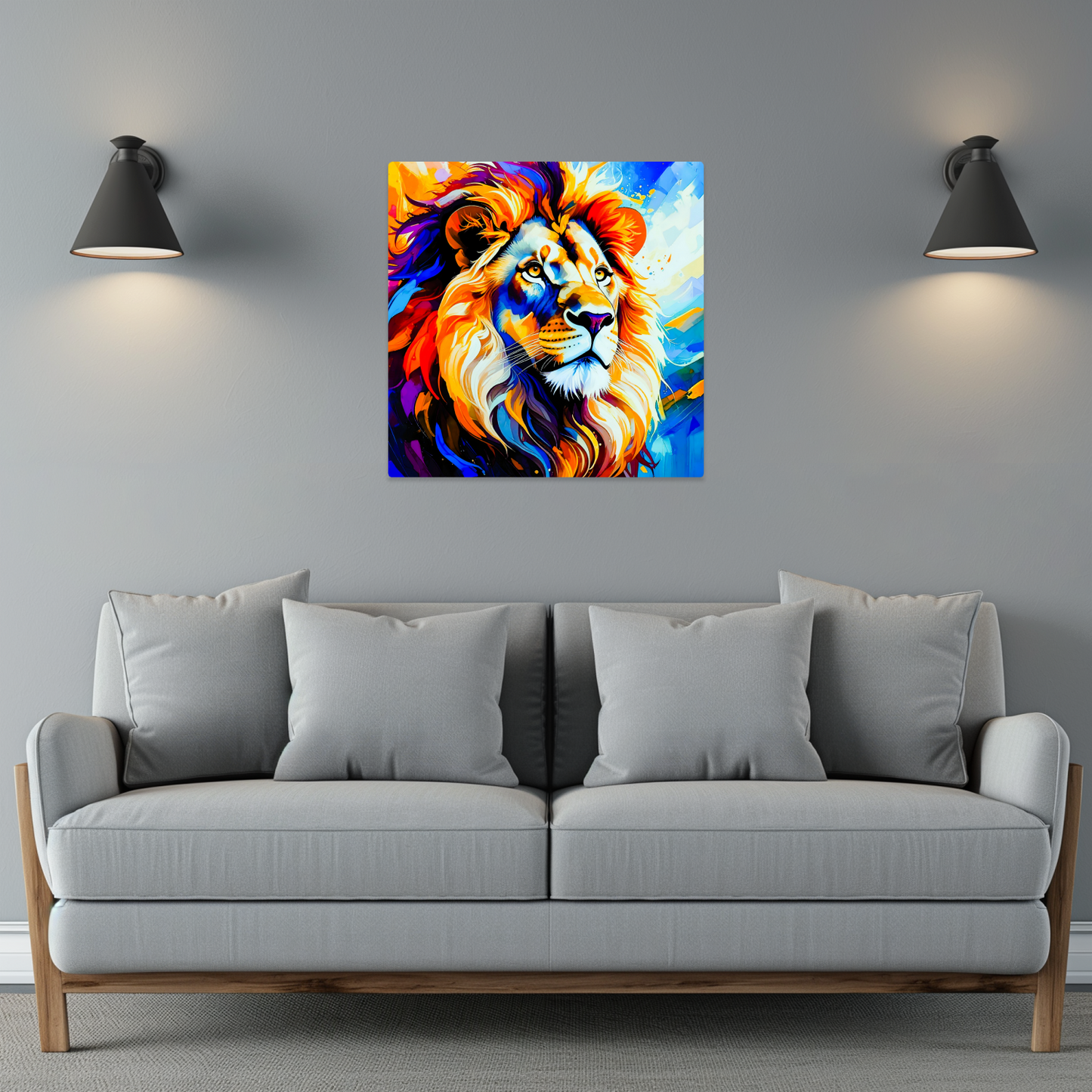 Lion Print LP2, Printed On High Gloss Aluminium To Enhance Colour And Detail, A Regal And Powerful Image, Art Is A Gift For A Lifertime...