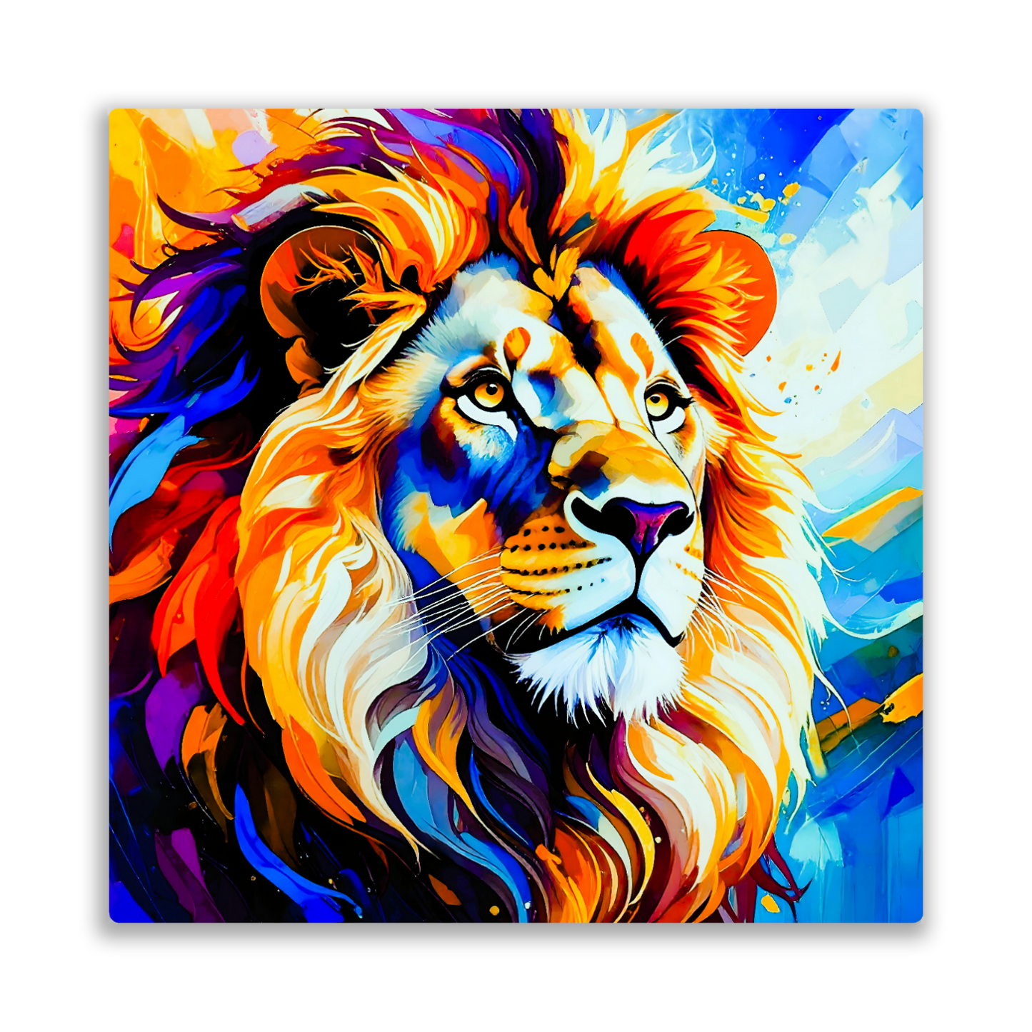 Lion Print LP2, Printed On High Gloss Aluminium To Enhance Colour And Detail, A Regal And Powerful Image, Art Is A Gift For A Lifertime...