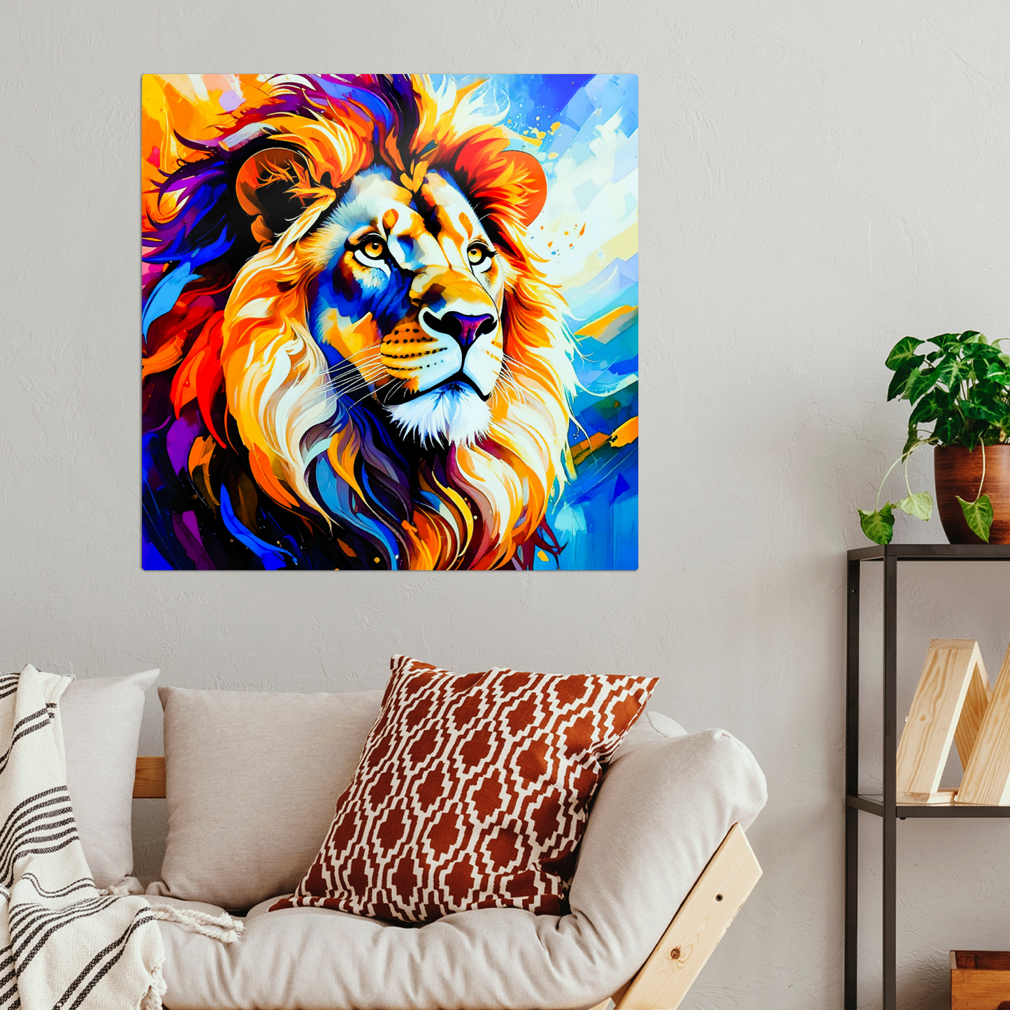 Lion Print LP2, Printed On High Gloss Aluminium To Enhance Colour And Detail, A Regal And Powerful Image, Art Is A Gift For A Lifertime...